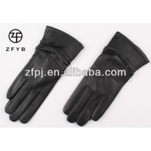 Guantes de cuero negros baratos de la señora de la zalea de la manera caliente de la venta